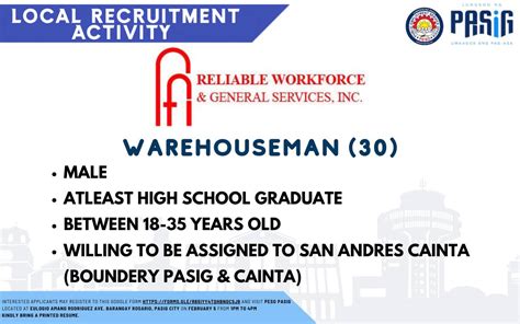 pasig gems job hiring process|Pasig City Hiring Work, Jobs in Pasig .